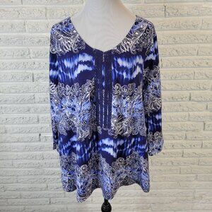 Blue Paisley Women's Top
